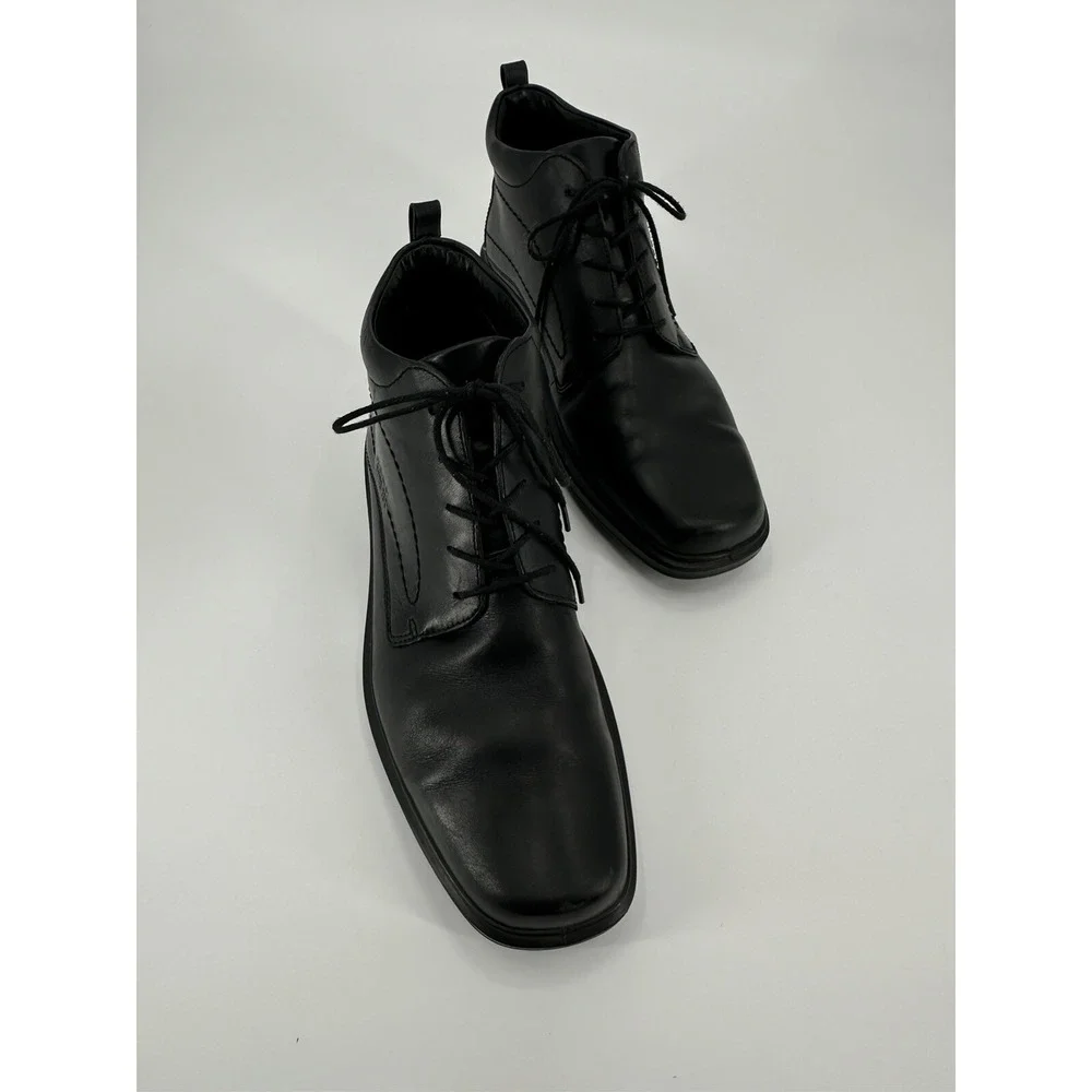 ECCO Gore-Tex Leather‎ Chukka Ankle Boots Lace Up Black Men's Size EU 47 US 13.5